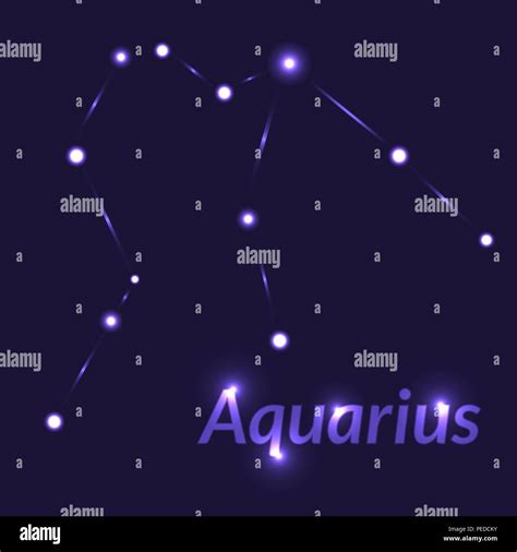 The Water Bearer Aquarius Sing Star Constellation Vector Element Age