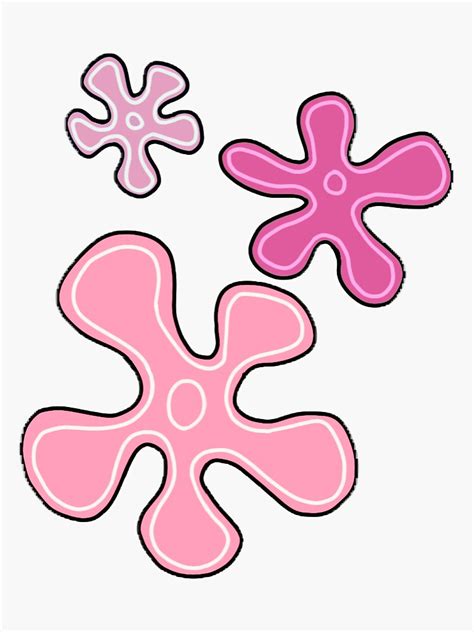 Pink Spongebob Flower Sticker Sticker For Sale By Taracoelho3 Redbubble