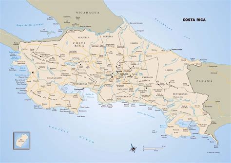 Large Detailed Political And Administrative Map Of Costa Rica With