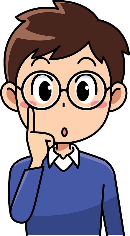 Cartoon Teenage Boy With Glasses