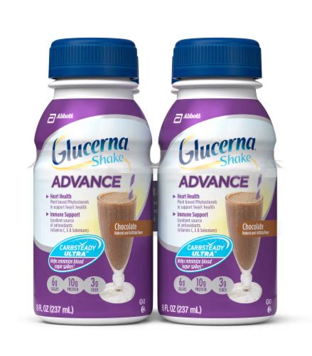 Glucerna Advance Chocolate Nutrition Shake 4 Ct 8 Fl Oz Kroger