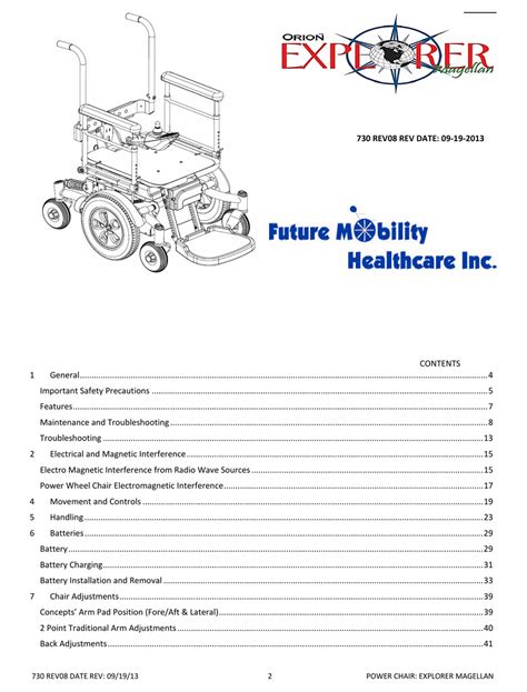 Future Mobility Healthcare Inc Orion Explorer Magellan User Manual Pdf