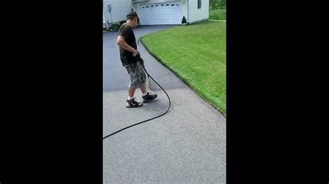 However, you must apply it in warm weather, and it's susceptible to stains from oil and gasoline spills. Sealing An Asphalt Driveway www.pavementpros.ca Belleville Ontario Driveway Sealing - YouTube