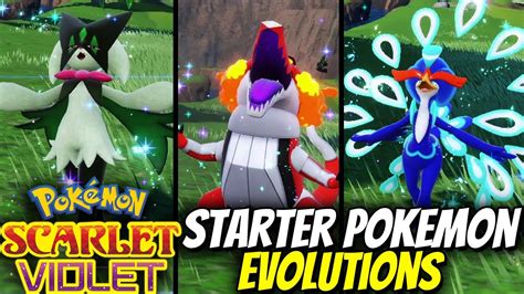 All Starter Pokemon Evolutions In Pokemon Scarlet And Violet Youtube