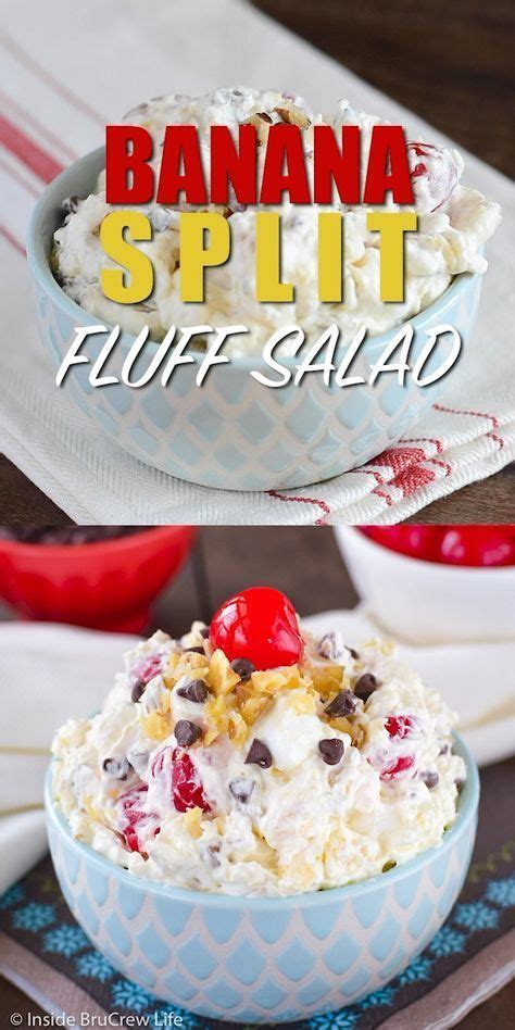 This Banana Split Fluff Salad Is An Easy Ambrosia Salad That Is Loaded