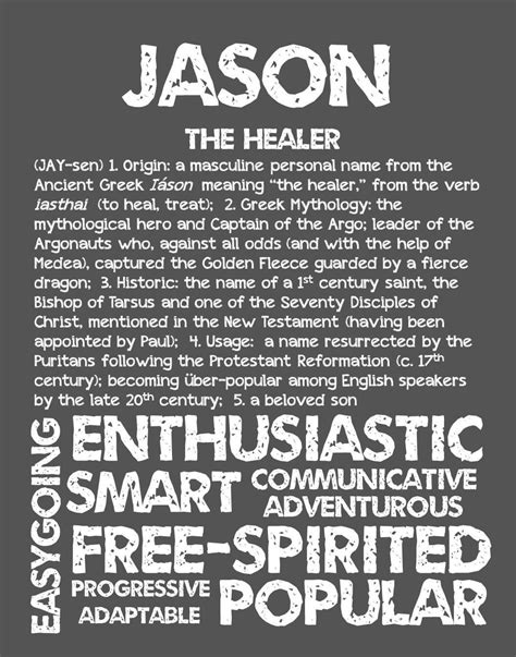 Jason Personalized Name Print Typography Print By Ohbabynames