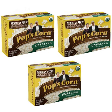 Amazon Newman S Own Sea Salt Microwave Popcorn 9 6 Oz 3 Pk