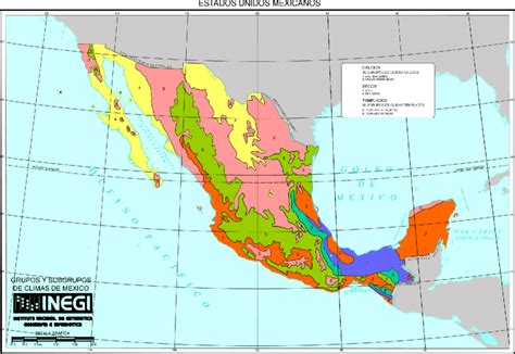 Mapa De Zonas Climáticas De México Fuente Inegi Download
