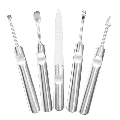 5 Pcaset Manicure Set Professional Stainless Steel Nail Cuticle Pusher