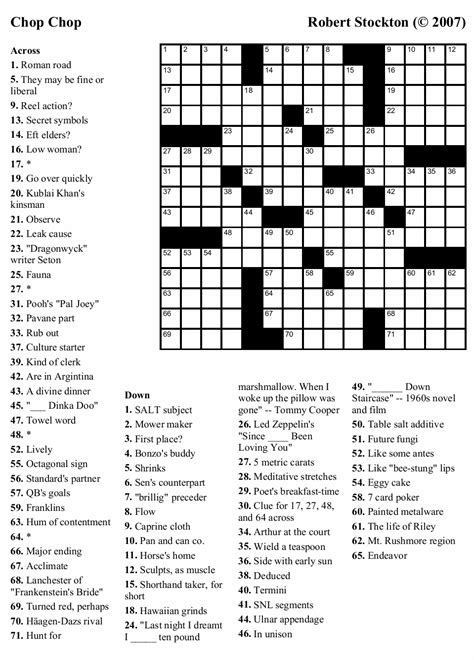 Print and solve thousands of casual and themed crossword puzzles from our archive. easy crossword puzzles printable That are Handy | Mason ...