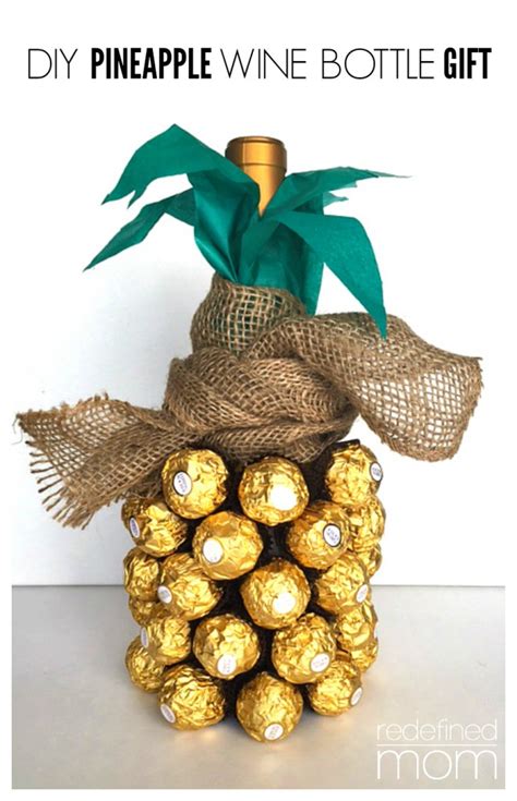 We have great birthday gift ideas for women. DIY Pineapple Wine Bottle Gift Tutorial