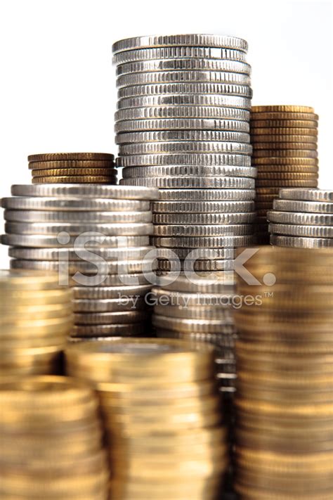 Stacks Of Silver And Gold Coins Stock Photo Royalty Free Freeimages