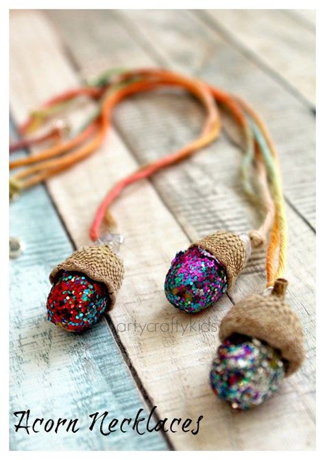 Your arts and crafts will keep them from. Acorn Necklaces Kids Nature Craft | Nature crafts, Acorn ...