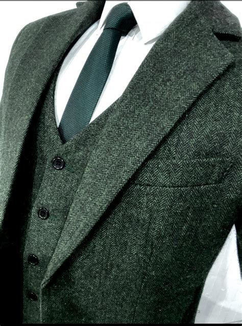 Groom Green Herringbone 3 Piece Tweed Suit 2977420 Weddbook