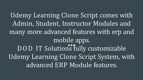 Ppt Best Udemy Learning Clone Script Readymade Clone Script