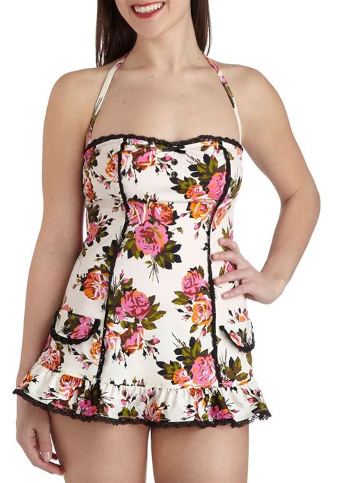 Betsey Johnson View From The Topiary One Piece Mod Retro Vintage