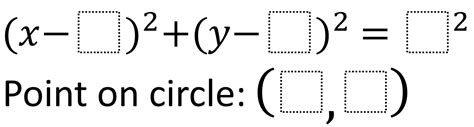 Equations Of Circles 1 Open Middle®