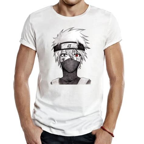 Classic Popular Anime Naruto Kakashi T Shirts Tops Tees Men Unisex