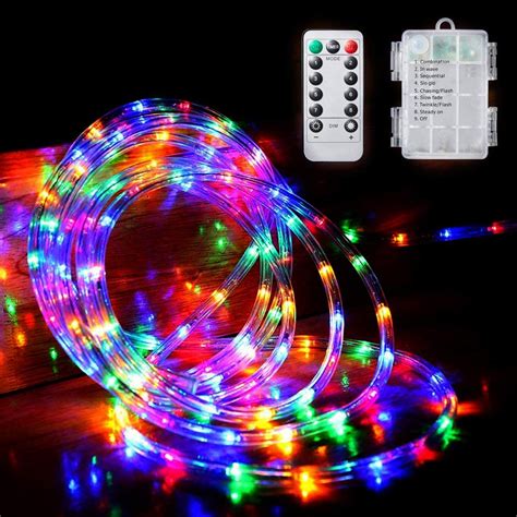 Mifire Led Rope Lights 33 Ft Led Fairy Lights Waterproof 8 Modes Timer