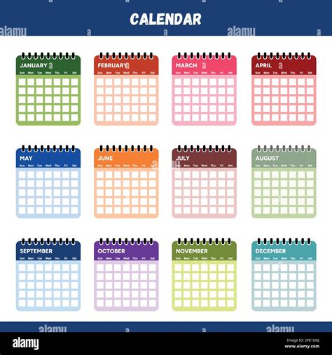 12 Months Of The Year Calendar