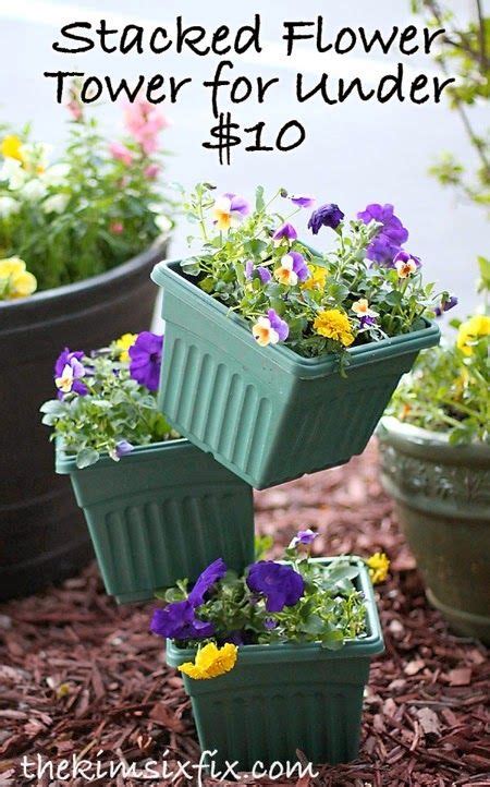 Build A Flower Tower Out Of Stacked Pots For Under 10 Flower Tower