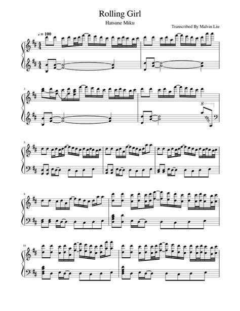 Rolling Girl Sheet Music For Piano Download Free In Pdf Or Midi