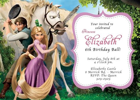 Rapunzel Tangled Birthday Invitation 1200 Via Etsy Tangled