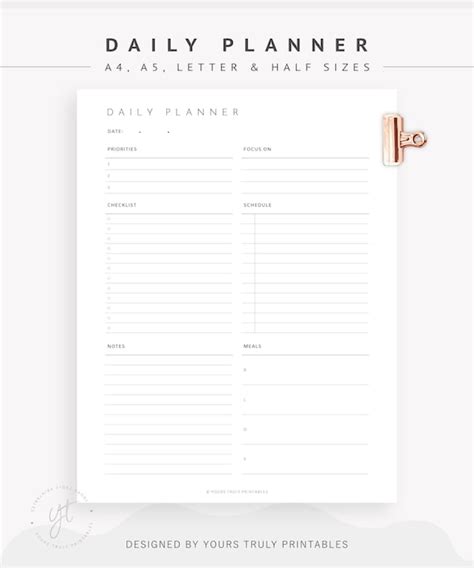 Editable Daily Planner Printable Daily To Do List Day Etsy