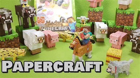 Minecraft Papercraft Animal Mobs Set Speed Craft Video For Kids Youtube