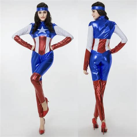 Buy Sexy Captain America Costume Women Halloween Carnival Cosplay Costume