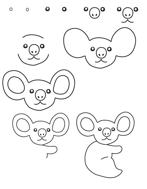 Is the line that links it to the skull soft? Drawing koala | Animal drawings, Cartoon drawings of animals, Koala drawing