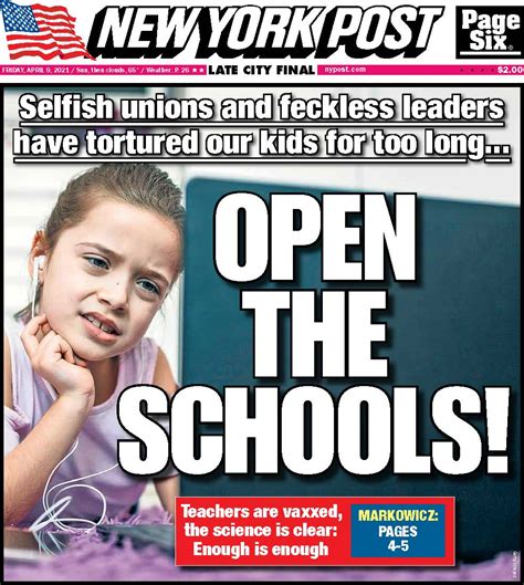 Ny Post Cover For April 9 2021 New York Post