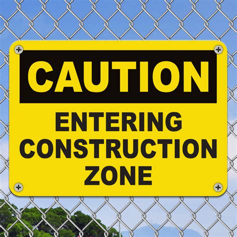 Caution Entering Construction Zone Sign G2705 By