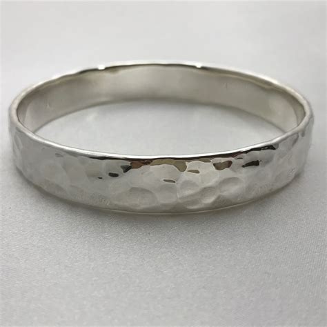Hammered Silver Bangle Simple Silver Jewelry Silver Bangles