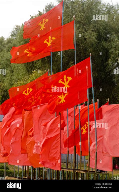 Communist Flag In North Korea Stock Photo Alamy