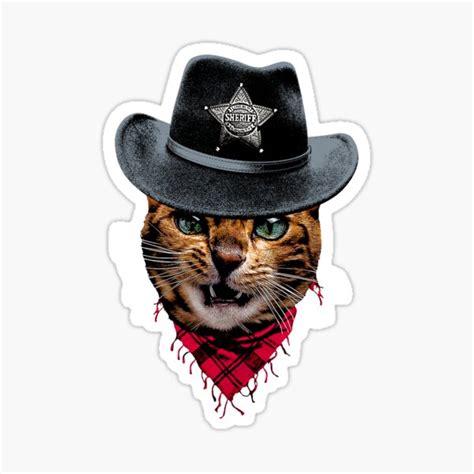 Sheriff House Cat Sticker For Sale By Clingcling Redbubble