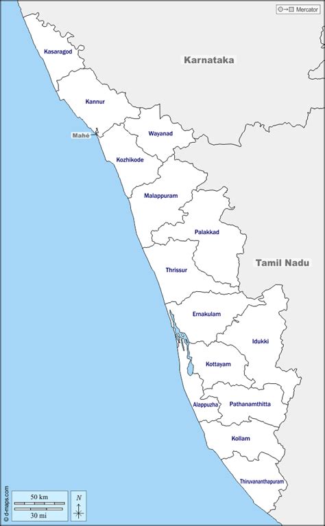Kerala Map Outline Jungle Maps Map Of Kerala With Cities Kerala Is