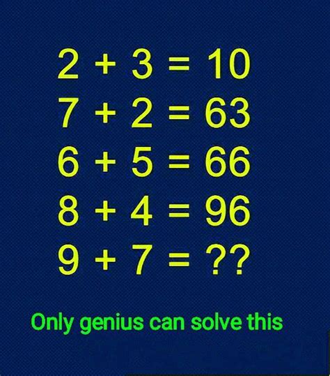 Only Genius Can Solve This In 2022 Maths Puzzles Brain Teasers With