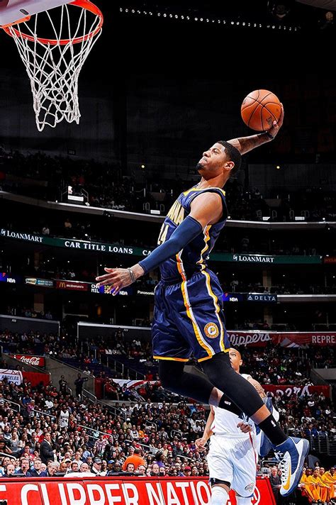 Paul George Slam Dunk Indiana Pacers Basketball Poster Art Print 21 X14