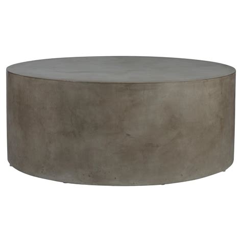 Cecil Modern Round Grey Concrete Outdoor Coffee Table Kathy Kuo Home