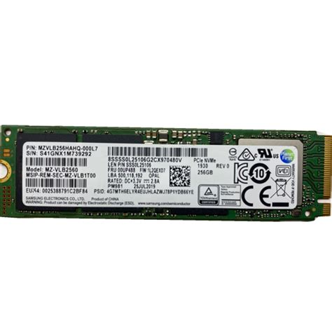Samsung PM991 256gb M2 2280 PCIe NVMe SSD Mzvlb256hahq 000l7 AnyITparts