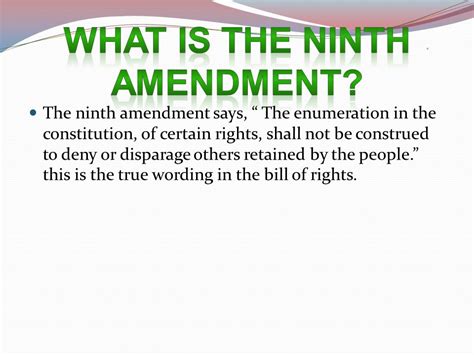 The Ninth Amendment Says “ The Enumeration In The Constitution Of