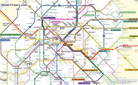 Central Paris Metro Map About
