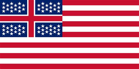 American Flag Redesign With 60 Stars Flag For Scenario Where Canada