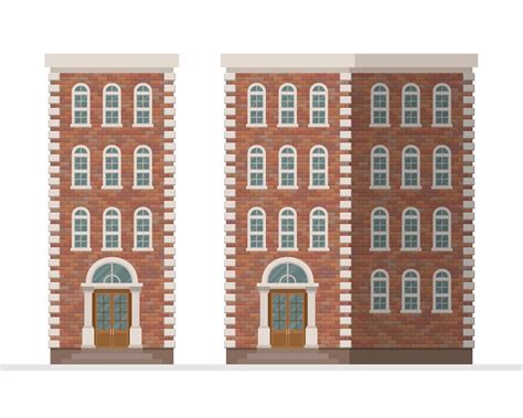Brick Townhouse Apartment Isolated 1266827 Vector Art At Vecteezy