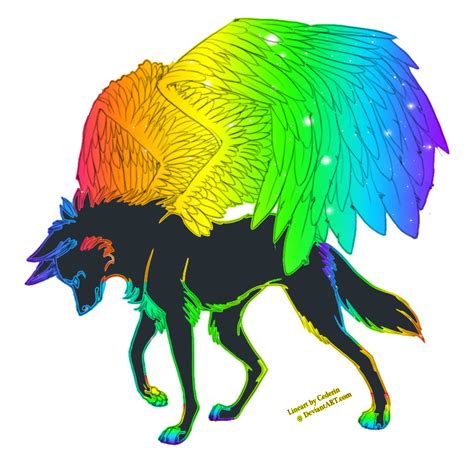 Breedable Rainbow Winged Wolf Malebest Offer By Queenevania On
