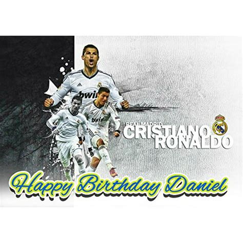 Real Madrid Cristiano Ronaldo Cr7 Personalized Cake Toppers Icing Sugar