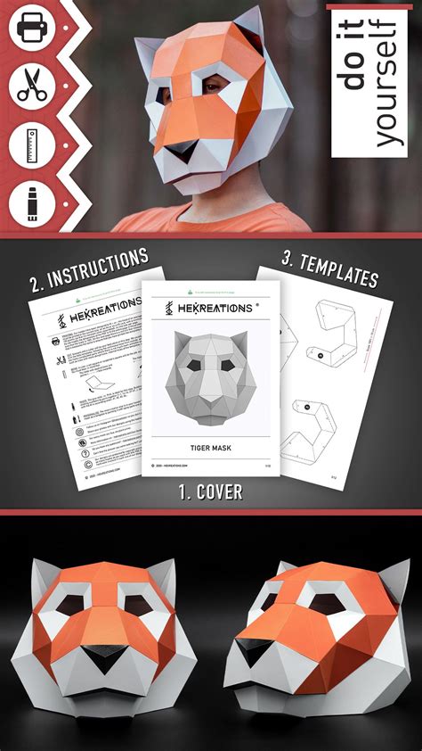 Make Your Own Tiger Mask From Cardboard In An Easy And Simple Way For