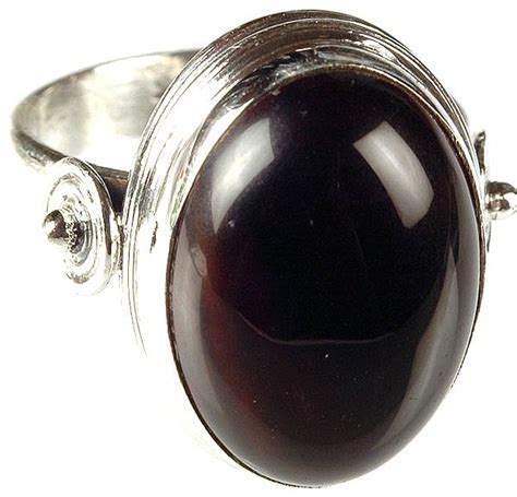 Black Onyx Oval Ring Exotic India Art