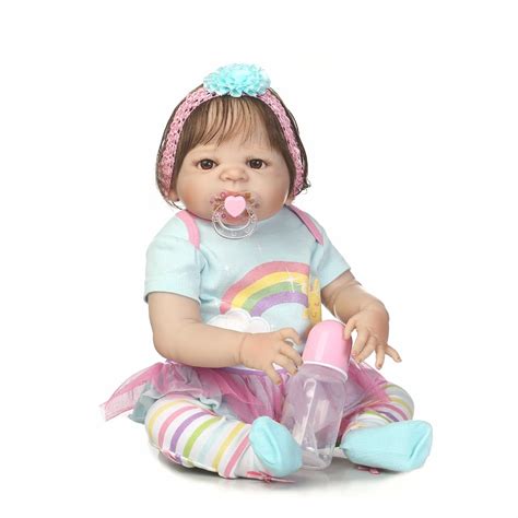 55cm Full Body Silicone Reborn Baby Doll Toy Lifelike 22inch Newborn